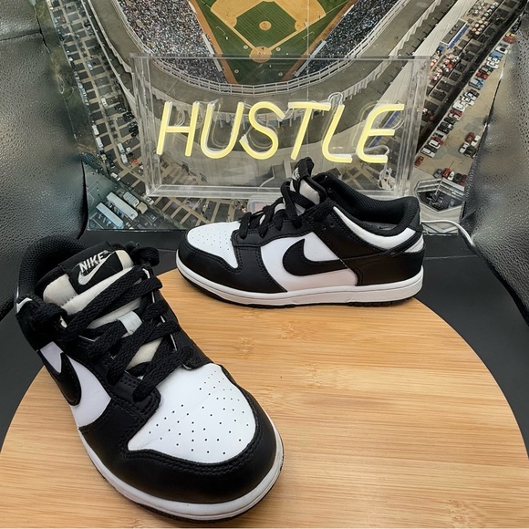 Nike Dunk Low Panda Sneakers Youth Size 3Y Black/White - Picture 5 of 11